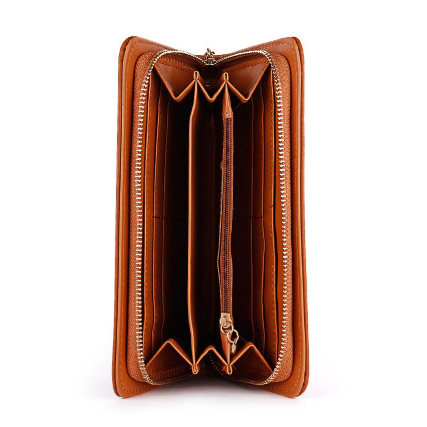 Dolce Gabbana Zip Around Wallet Brown 
